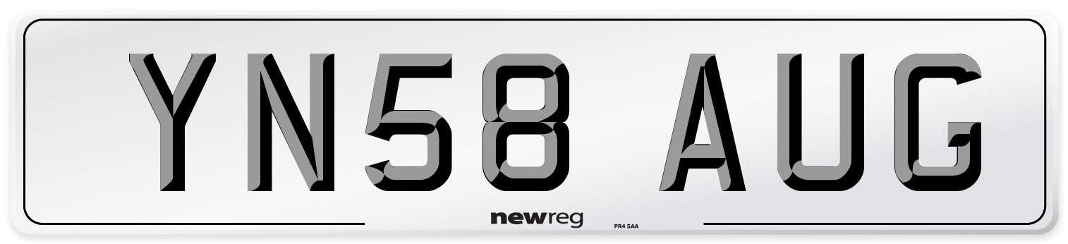 YN58 AUG Number Plate from New Reg
